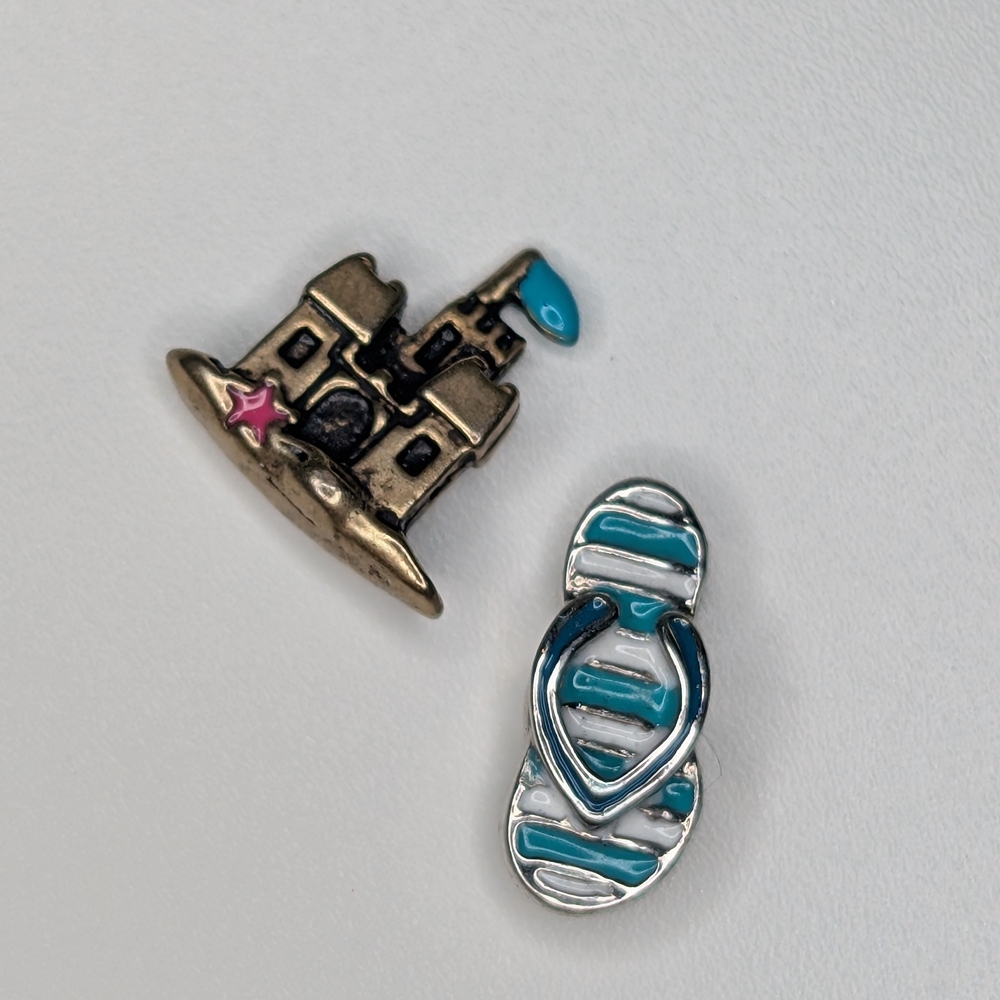 Origami Owl Sandcastle and Flip Flop Charms
